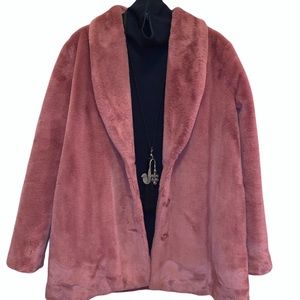 Kensie Plush Purrfect Pink Coat Jacket M Great Condition!